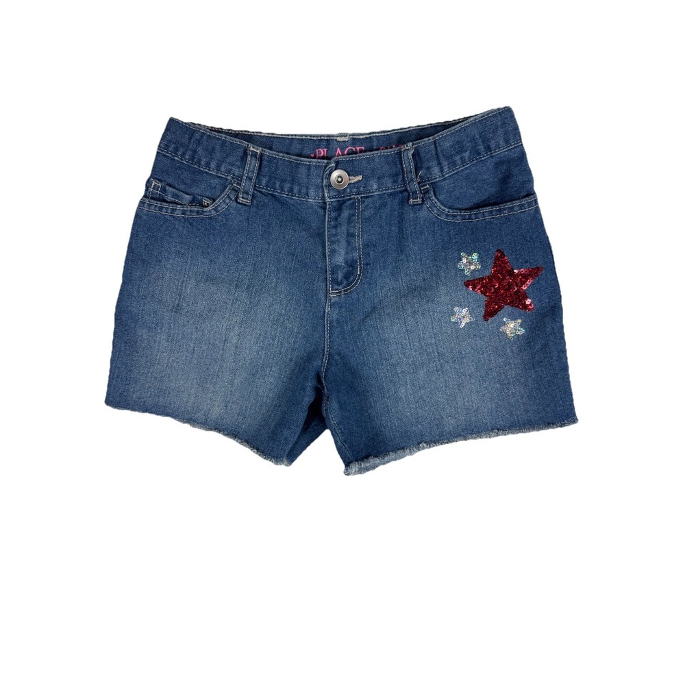 The Children's Place Girls Jean Shorts Size 12 Patriotic 4th Of July